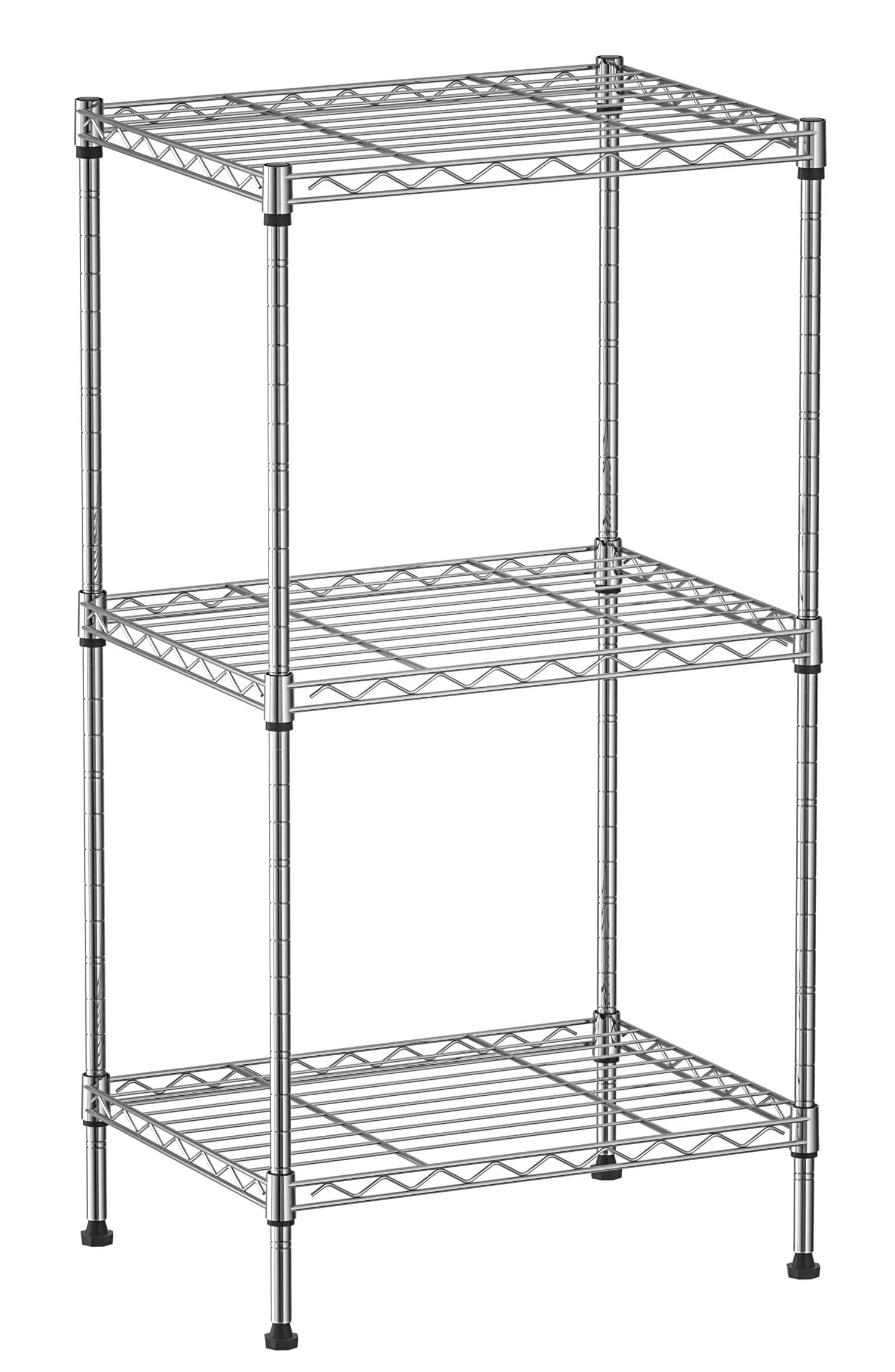 Land Guard Height-Adjustable Chrome Storage Racks and Shelving, 3-Tier Wire Shelf, Metal Rack Shelving, Narrow Storage Rack for Laundry Bathroom Kitchen Pantry Closet (16”L x 12”W x 30”H)…